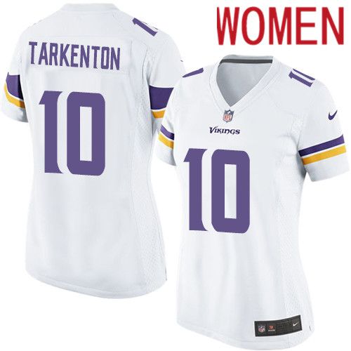 Women Minnesota Vikings 10 Fran Tarkenton Nike White Player Game NFL Jersey